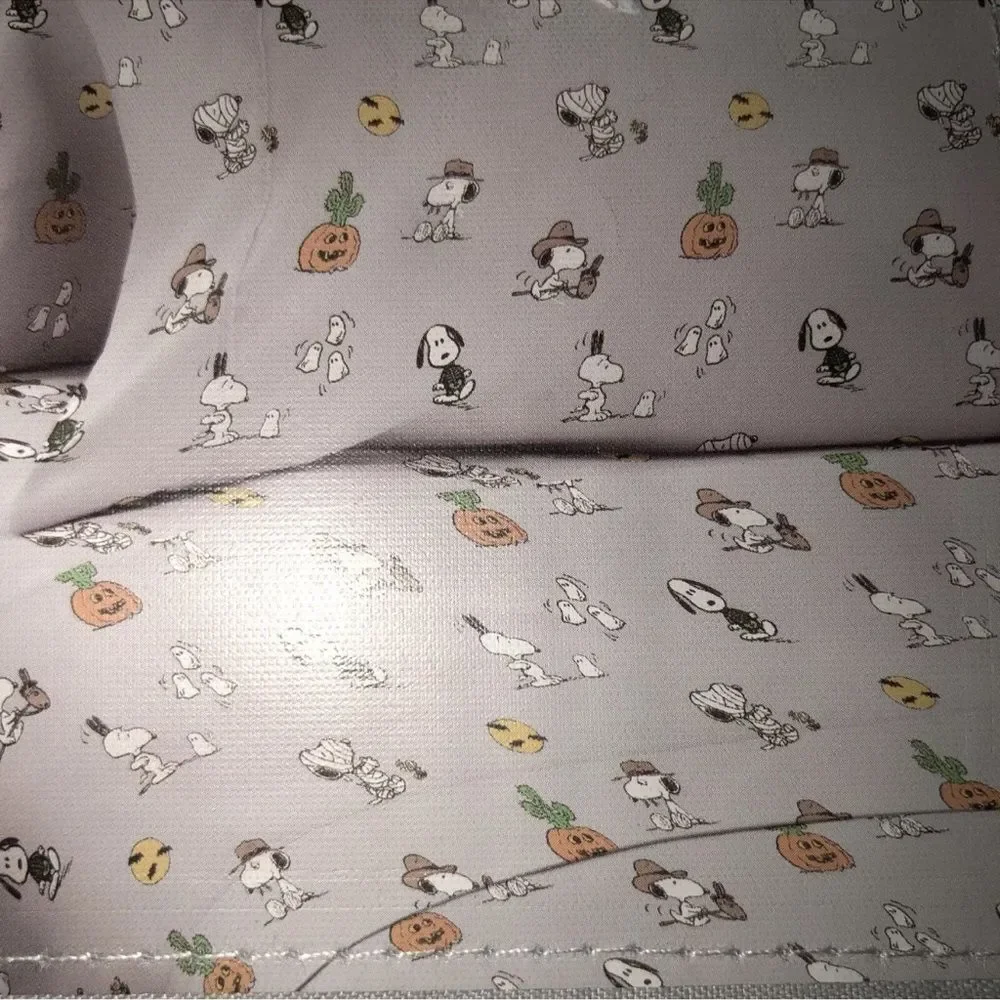 4PC Peanuts Snoopy Halloween Ghost Mummy Witch White Queen Sheet Set
